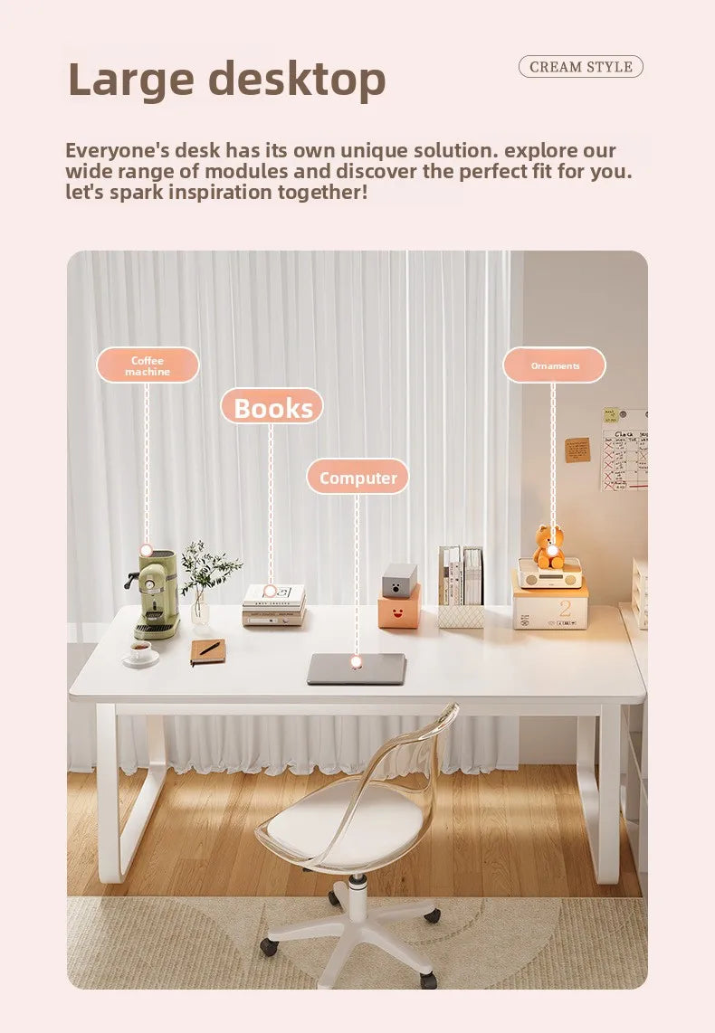Durable White Computer Desk | Modern Makeup and Workstation