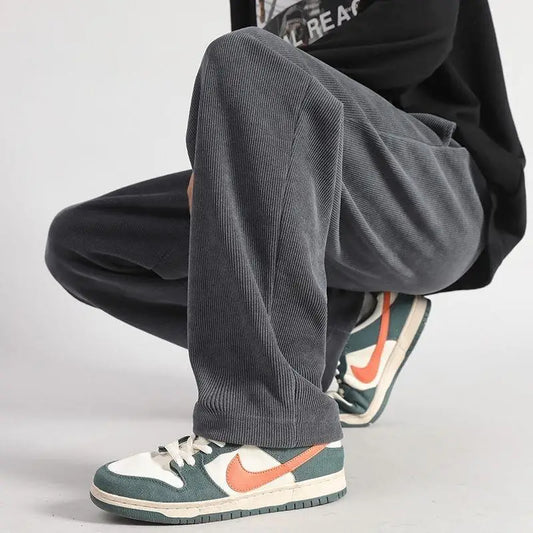 Pantalones de pana con forro polar para hombre | Pantalones casuales cálidos para invierno