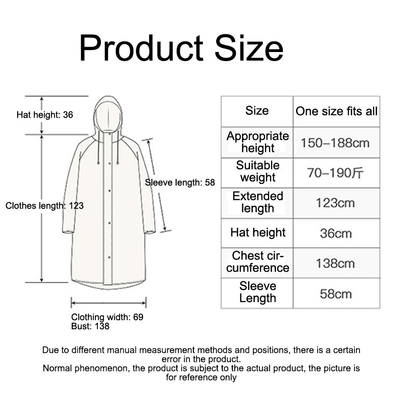 Transparent Waterproof Poncho Raincoat for All Outdoor Activities