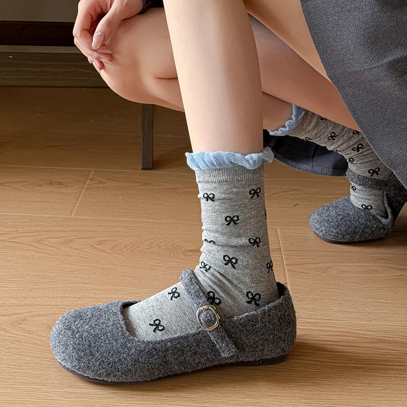 Stylish Women's Cotton Bowknot Socks | Chic Comfort for Every Occasion