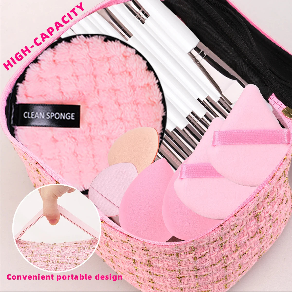 Portable Makeup Brush Kit | Travel Face Cleaning Set of 28/32pcs