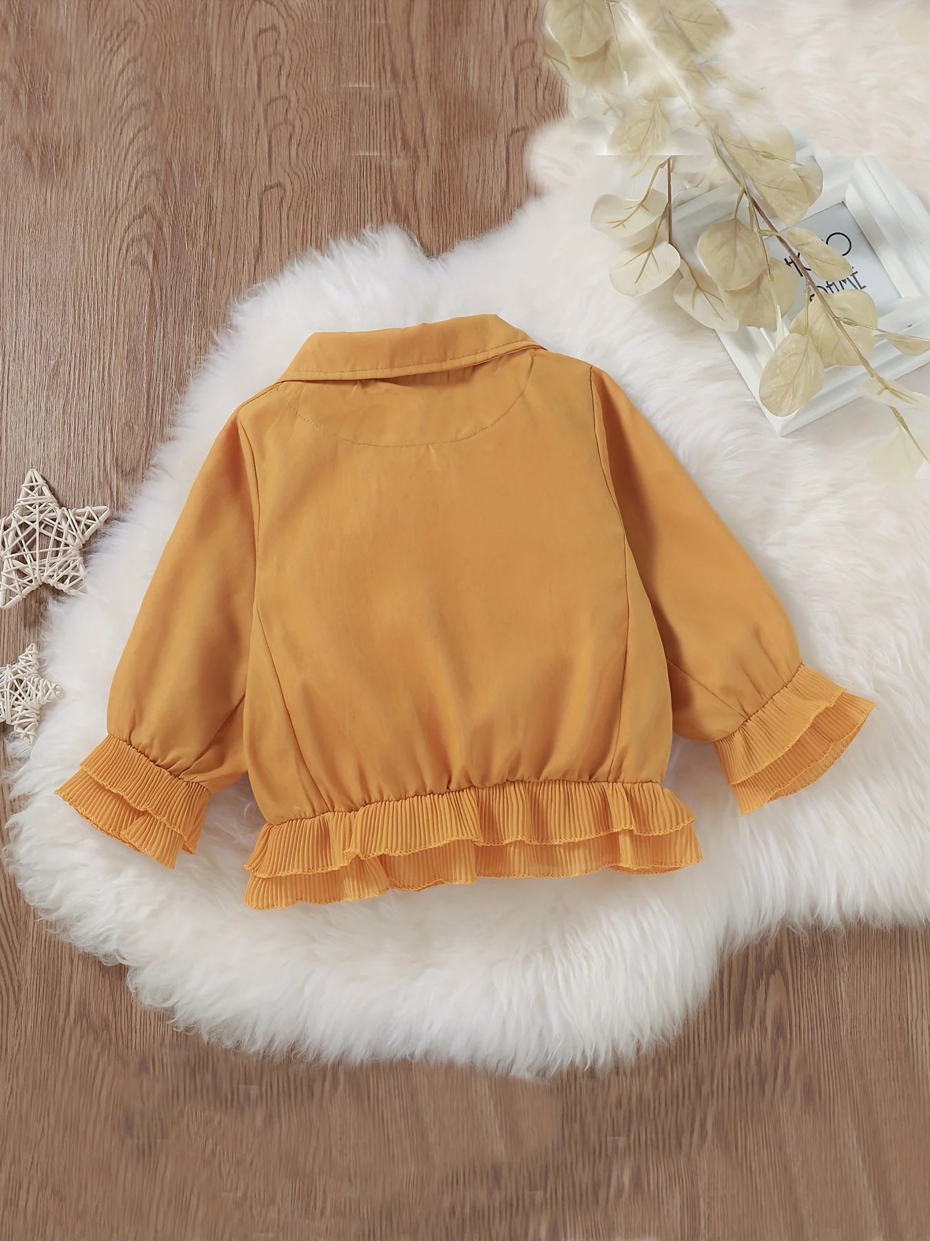 Infant Girls' Ruffled Zipper Jacket | Stylish Outerwear for Kids