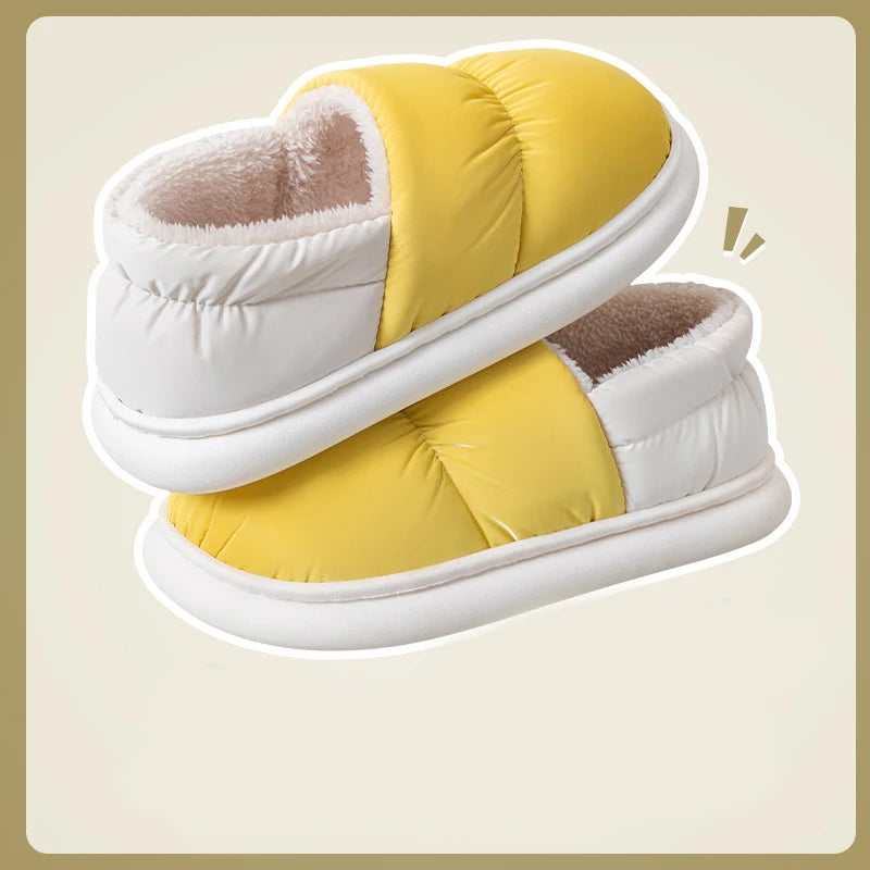 Women's Cotton Patchwork Slippers | Warm Anti-Slip Indoor Shoes
