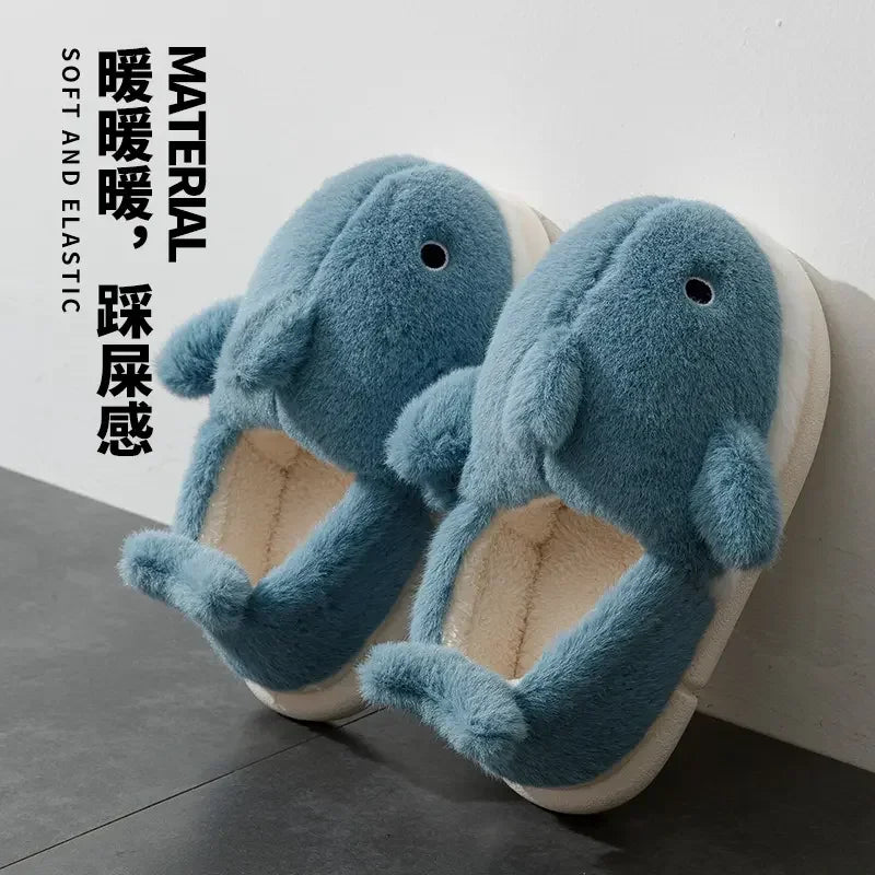 Cozy Shark Pattern Home Slippers for Men & Women | Warm Comfort