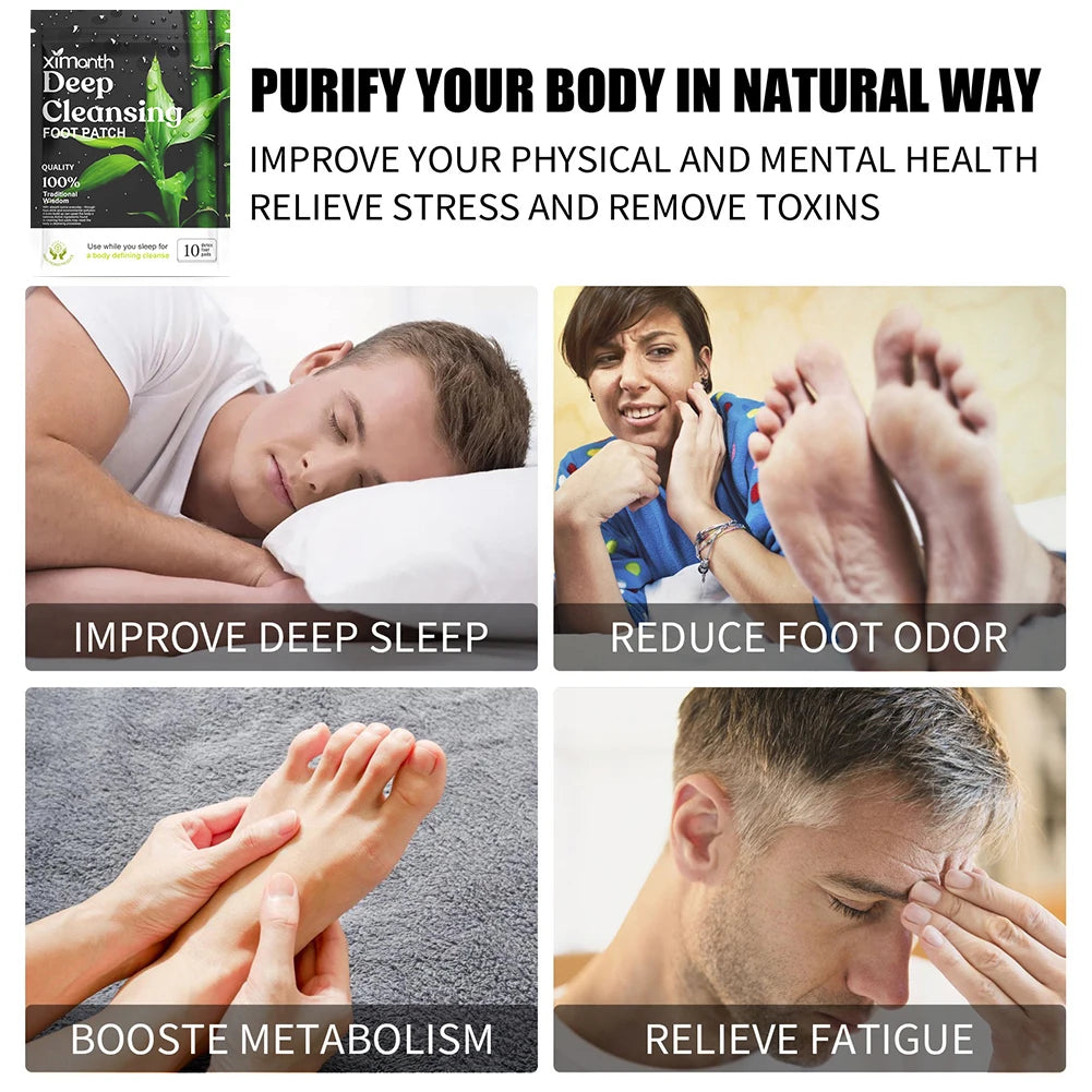 Natural Detox Foot Patches for Stress Relief & Deep Sleep