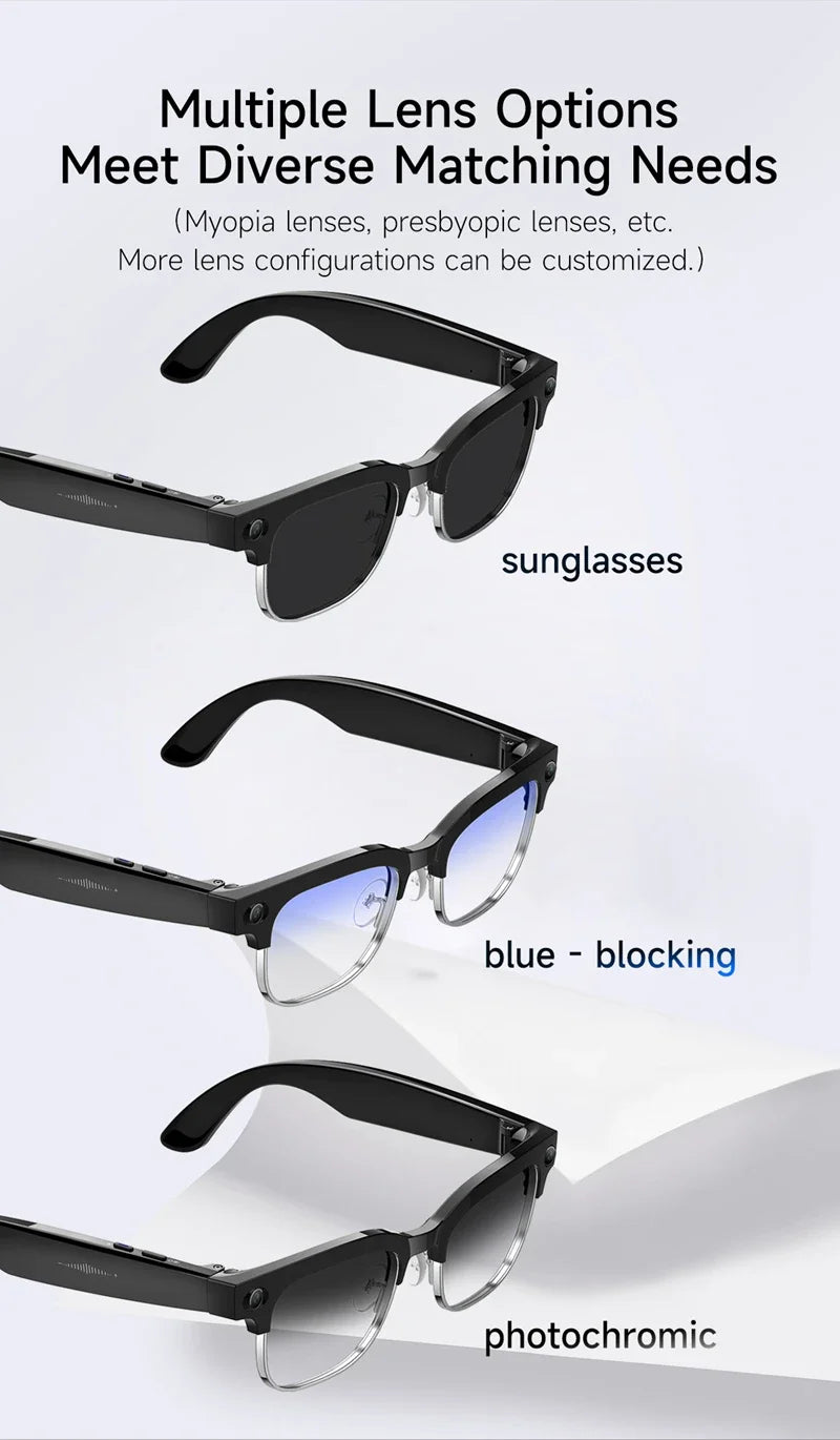 4K Smart Glasses with AI Translation & Video Recording Features