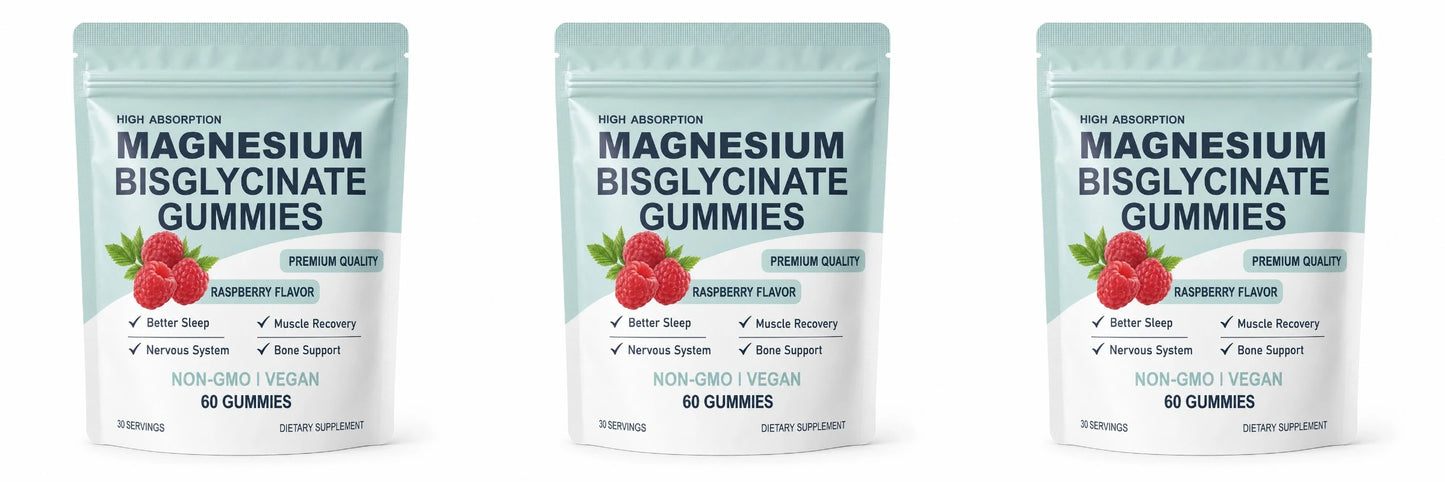 High Absorption Magnesium Bisglycinate Gummies | Vegan Raspberry Flavor