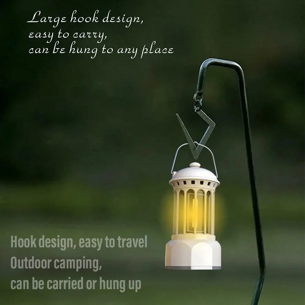 Linterna de camping de estilo romano vintage | Luz exterior recargable
