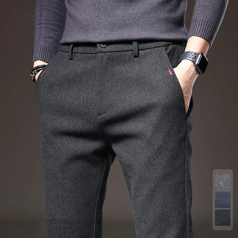 Thick Men's Casual Pants for Autumn Winter | Stylish Comfort