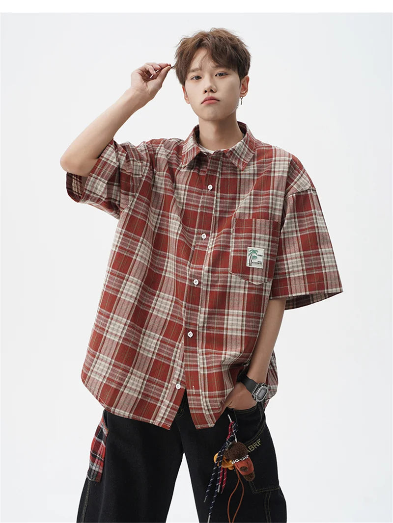 Men's Summer Fashion Plaid Short Sleeve Shirt | Stylish Casual Wear