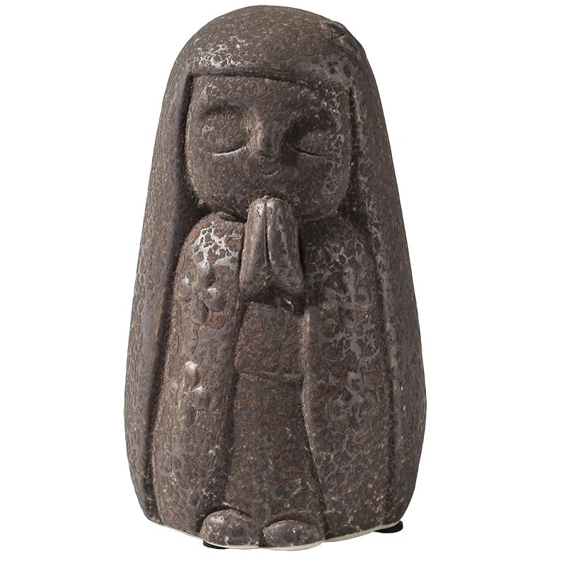 Zen Monk Goddess Ceramic Statue Set | Vintage Asian Decor