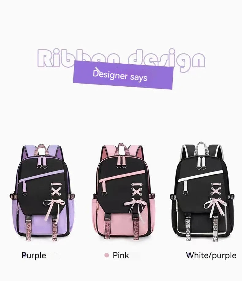 Cute Nylon Schoolbag Backpack for Teenagers | Durable & Stylish