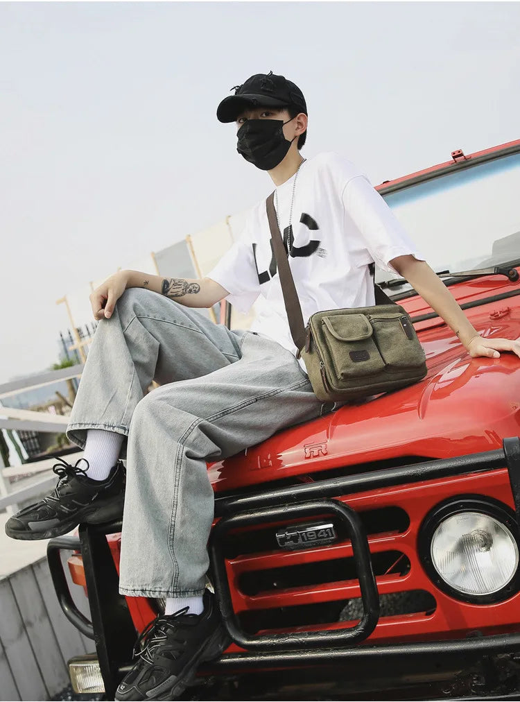 Men's Retro Canvas Shoulder Bag | Stylish Casual Messenger