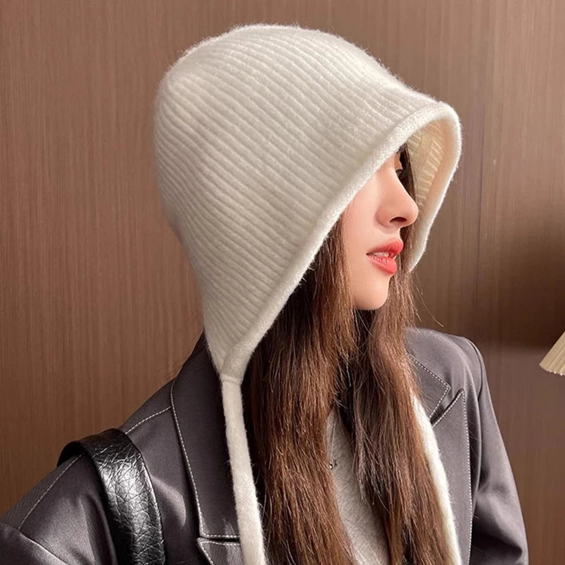 Women's Cute Knitted Earflap Beanie | Cozy Winter Warm Hat