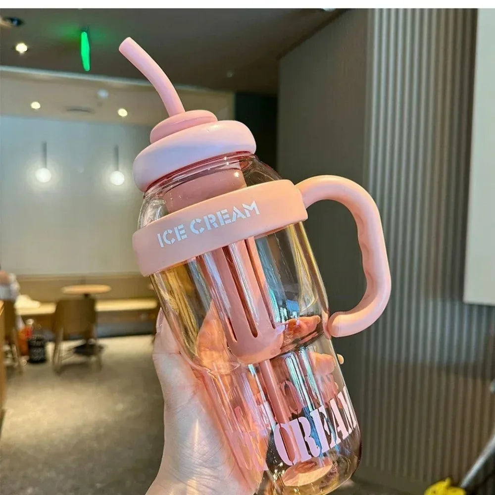 Durable Waterproof Large Capacity Summer Milk Tea Cup with Straw