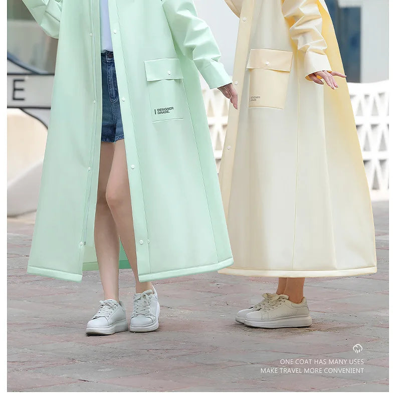 Long Full-Length Anti-Rainstorm Raincoat Poncho for Adults