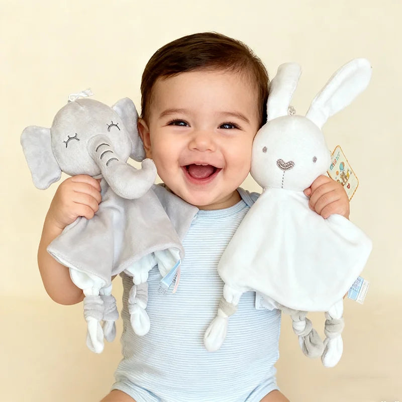 Cute Elephant Plush Teether Rattle for Newborns | Soft Blanket Toy