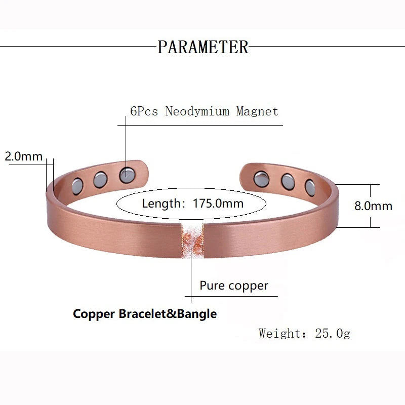 Pure Copper Magnetic Bracelets & Rings for Health & Style