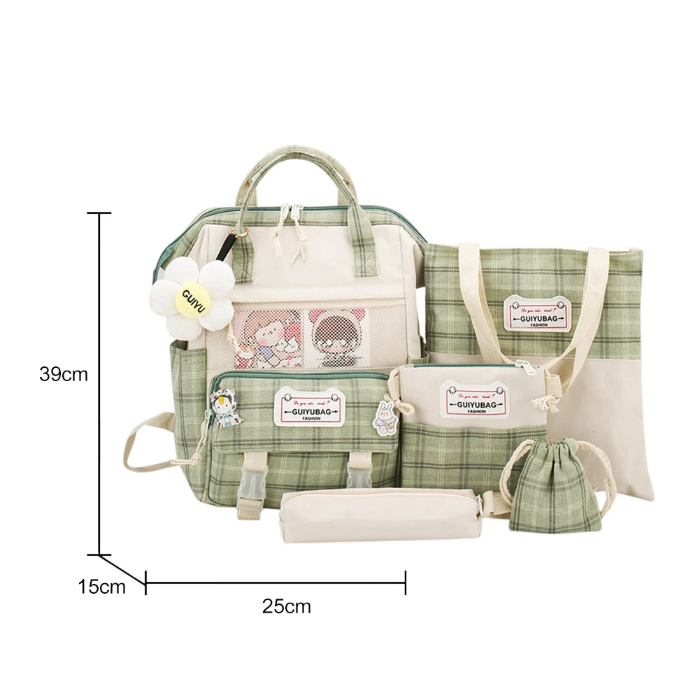 Kawaii Cute Backpack for Girls | Multi-Pockets School Bag