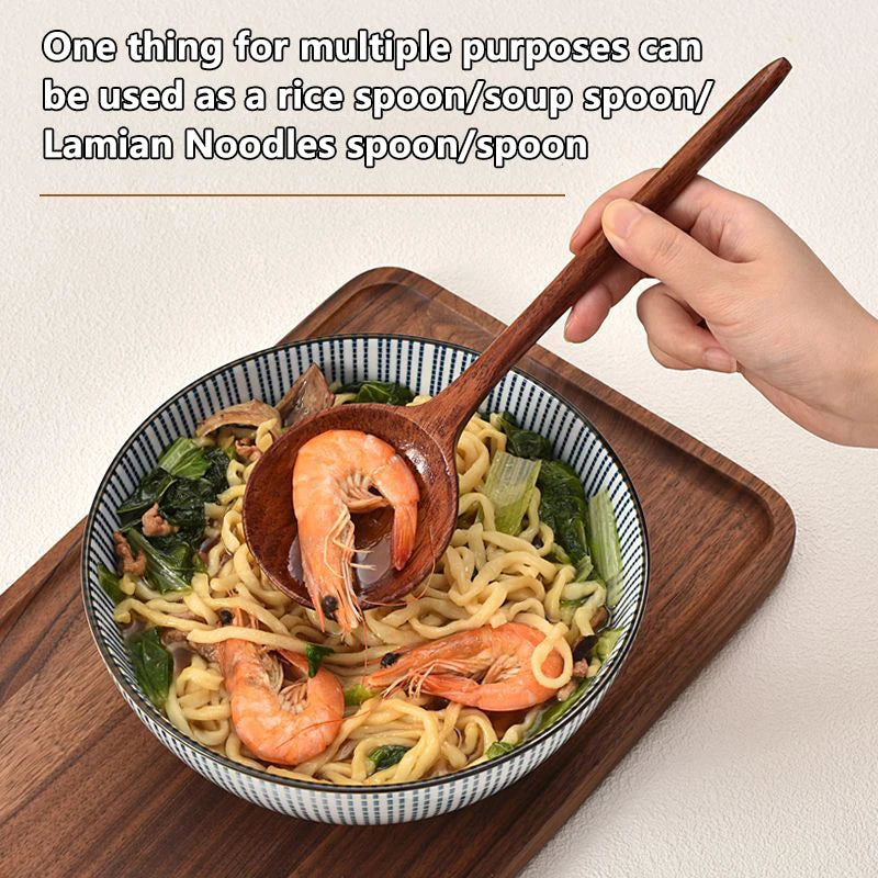 Long Handle Wooden Soup Spoon | Premium Kitchen Utensil