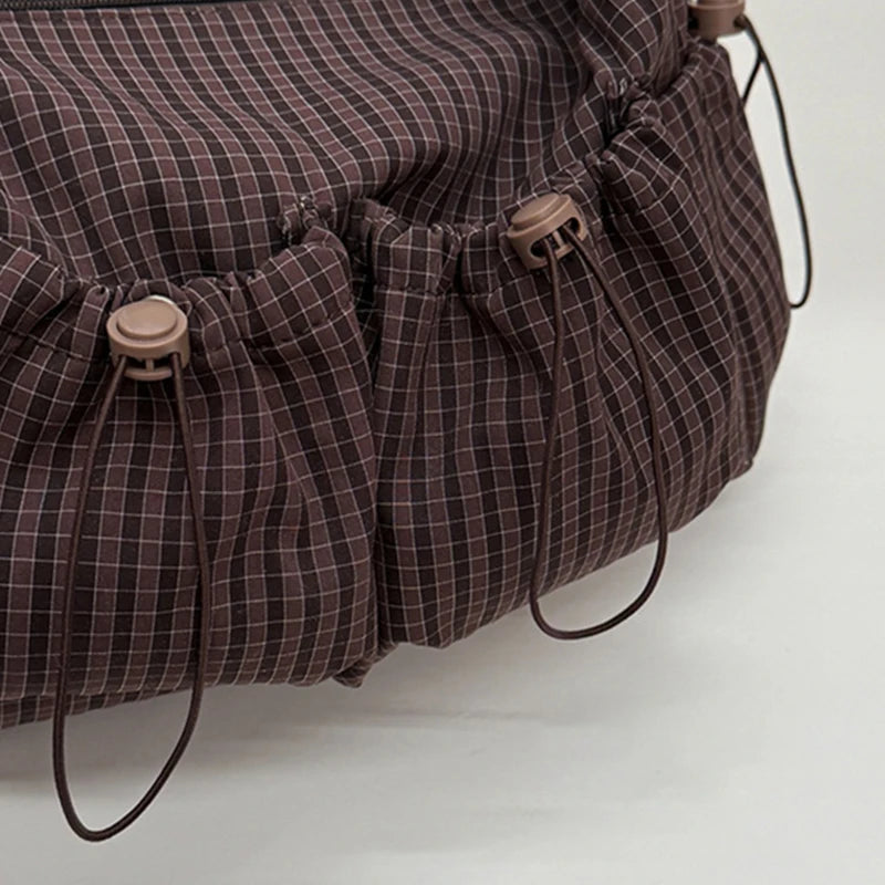 Stylish Plaid Nylon Shoulder Tote Bag | Versatile Everyday Accessory