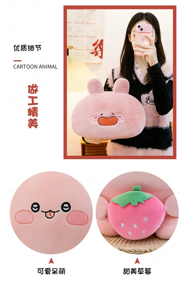 Large Pink Rabbit Plush Toy | Funny Expression Kids Stuffed Animal