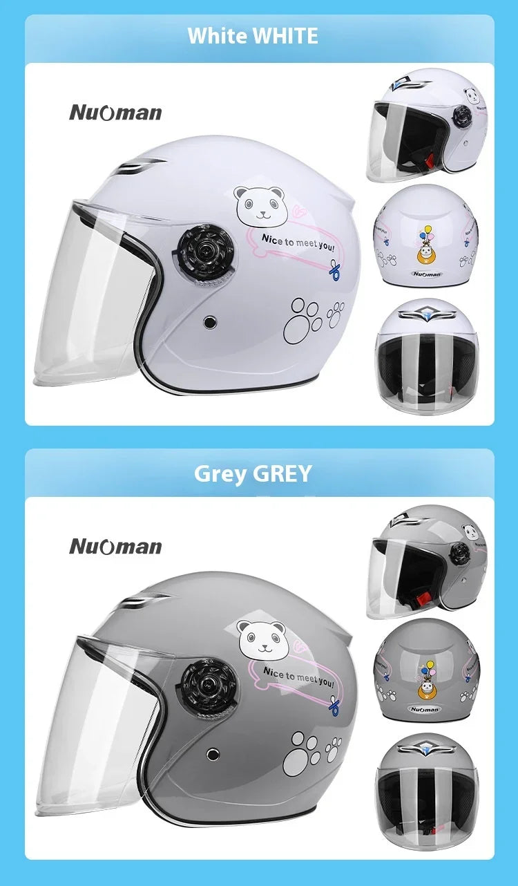 Cute Cartoon Kids Helmet | Safe & Stylish Motorcycle Headgear