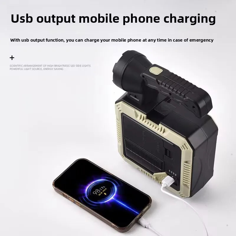 Solar-Powered Handheld Flashlight | Super Bright Emergency Light