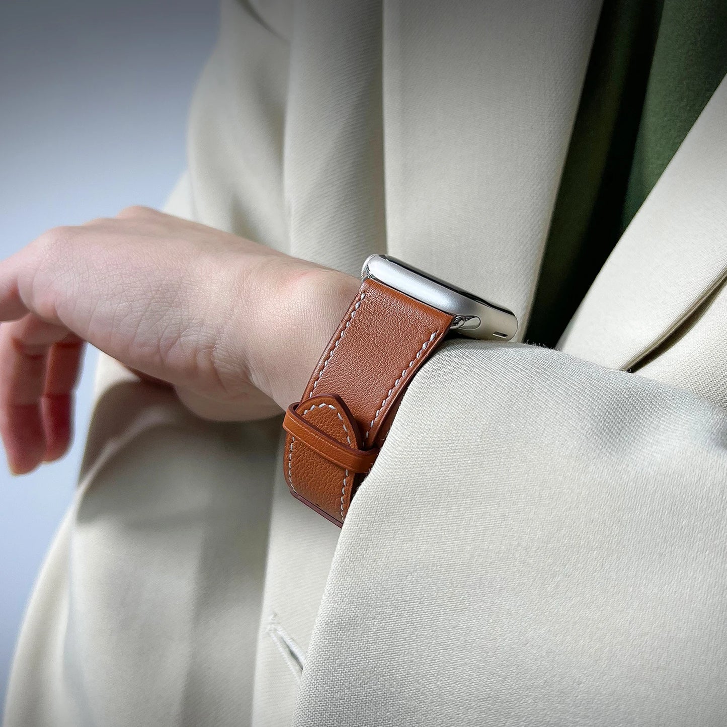 High Quality Genuine Leather Watch Band | Deployment Buckle Strap