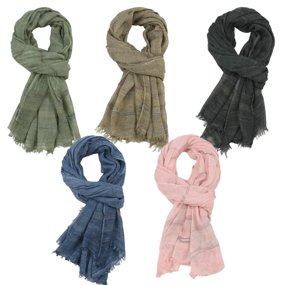 Stylish Striped Long Men's Scarf | Versatile Autumn-Winter Wrap