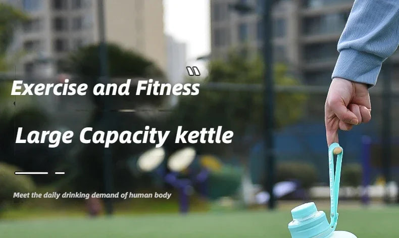 2 Liter Sports Water Bottle with Straw | Large Capacity Fitness Kettle