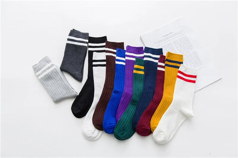 Stylish Women's Striped Long Socks | Comfortable Casual Footwear