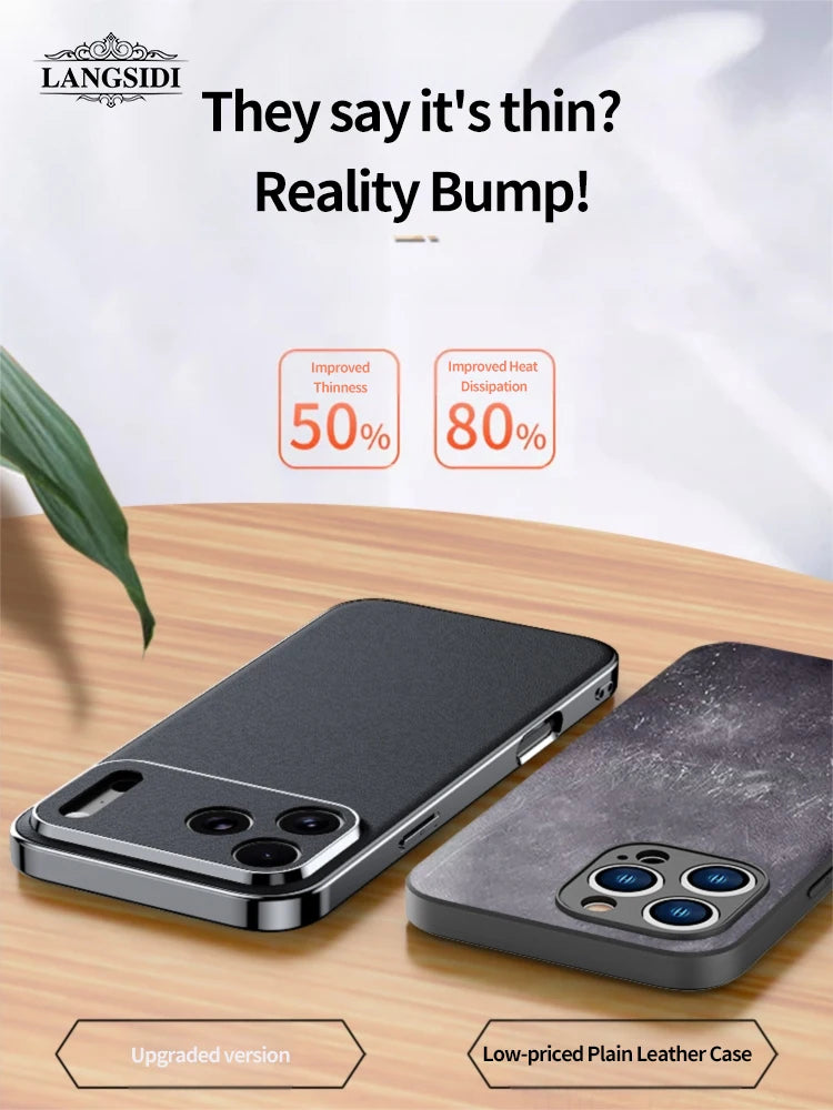 Funda de lujo de piel para iPhone | Protección total de la lente