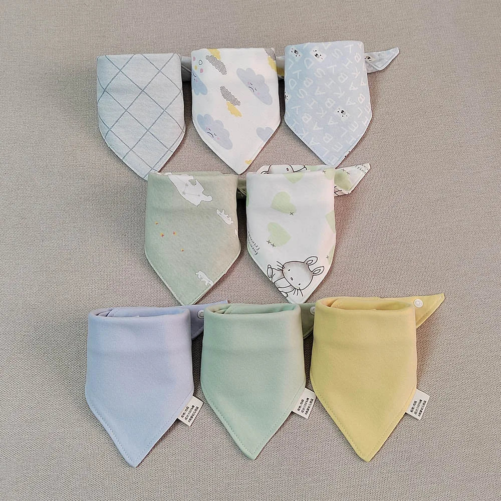 8-Pack Baby Bibs | Soft Cotton Triangle Burp Cloths for Infants