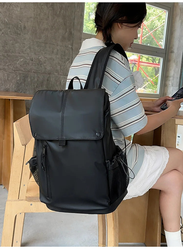 Large Waterproof Leather Backpack for Travel & Business - Unisex