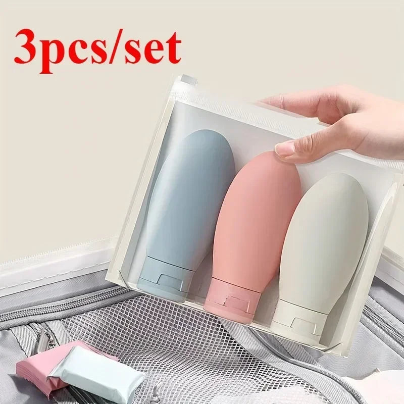 Travel Refillable Cosmetic Containers Set | 60ML Squeeze Bottles