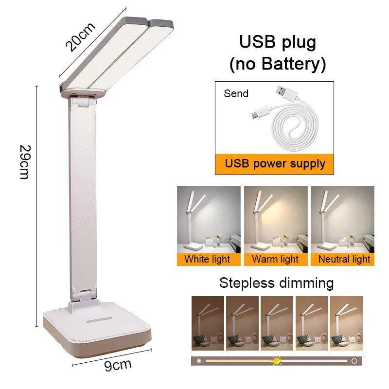 Lámpara de escritorio LED regulable | Protección ocular y control táctil
