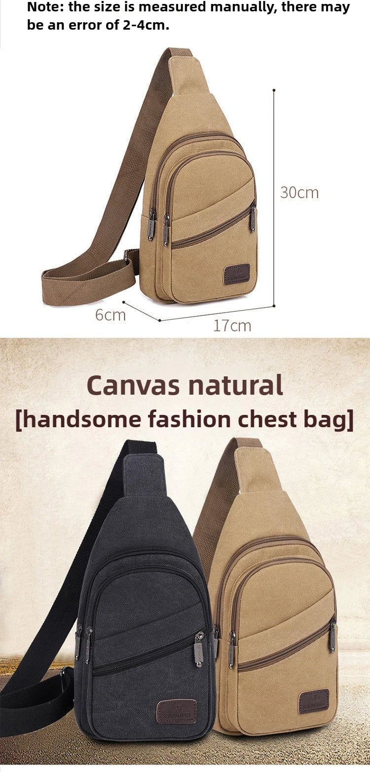 Casual Canvas Chest Bag | Stylish Crossbody Bag for Men