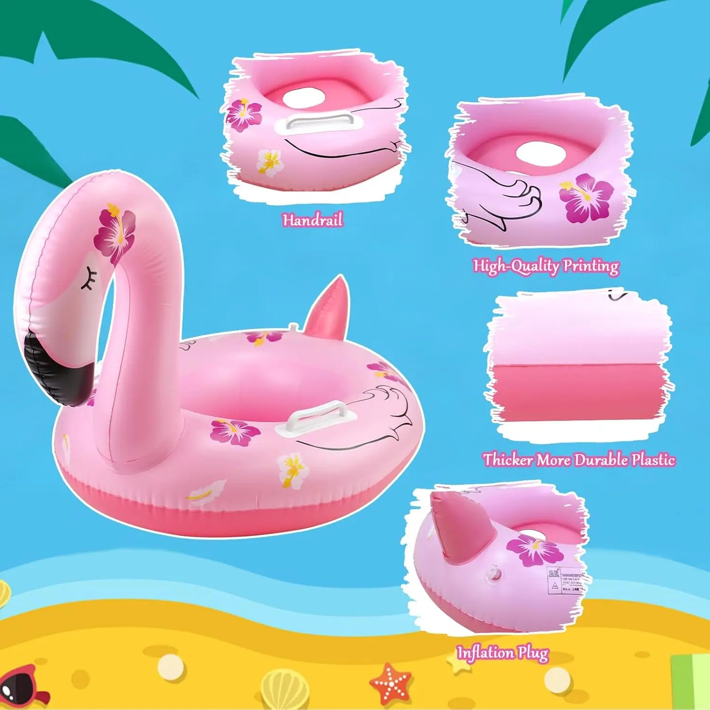 Summer Inflatable Flamingo Floating Seat for Kids | Pool Fun Toy