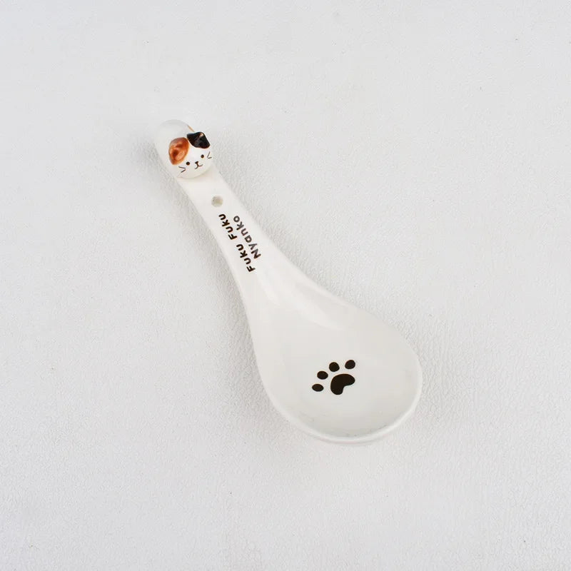 Cute Cartoon Cat Ceramic Rice Bowl | Japanese Style Tableware