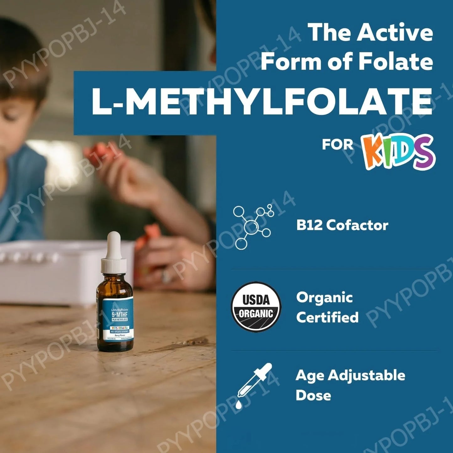 Kids L-Methylfolate Liquid Drops | Vegan Active Folate Support