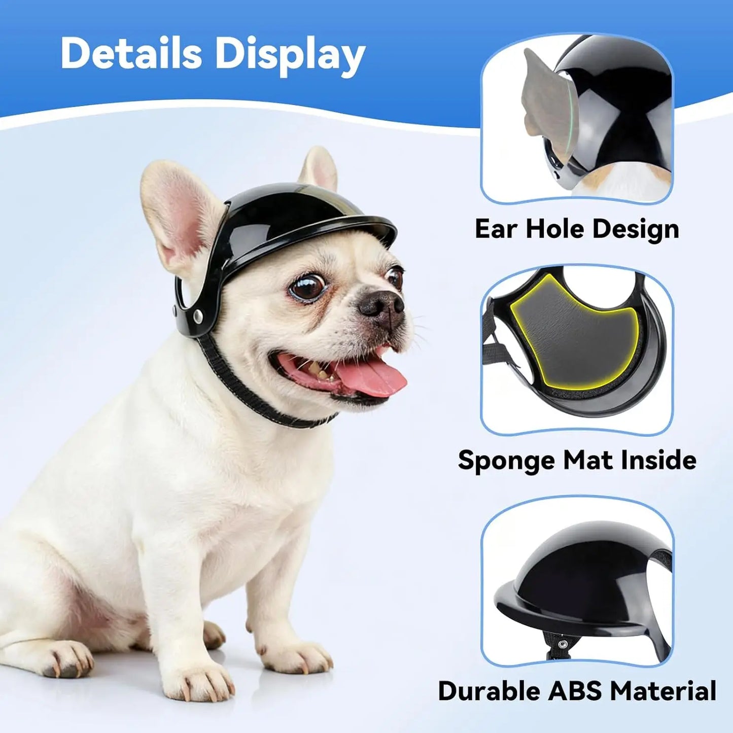 Lightweight Dog Helmet with Ear Holes | Safe Pet Hat for Adventures