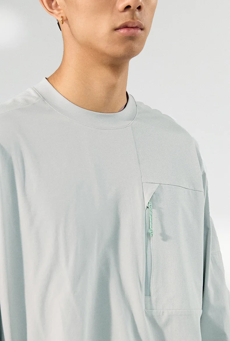 Men's Zip-up Long-sleeved Quick-dry Outdoor Base Layer Top