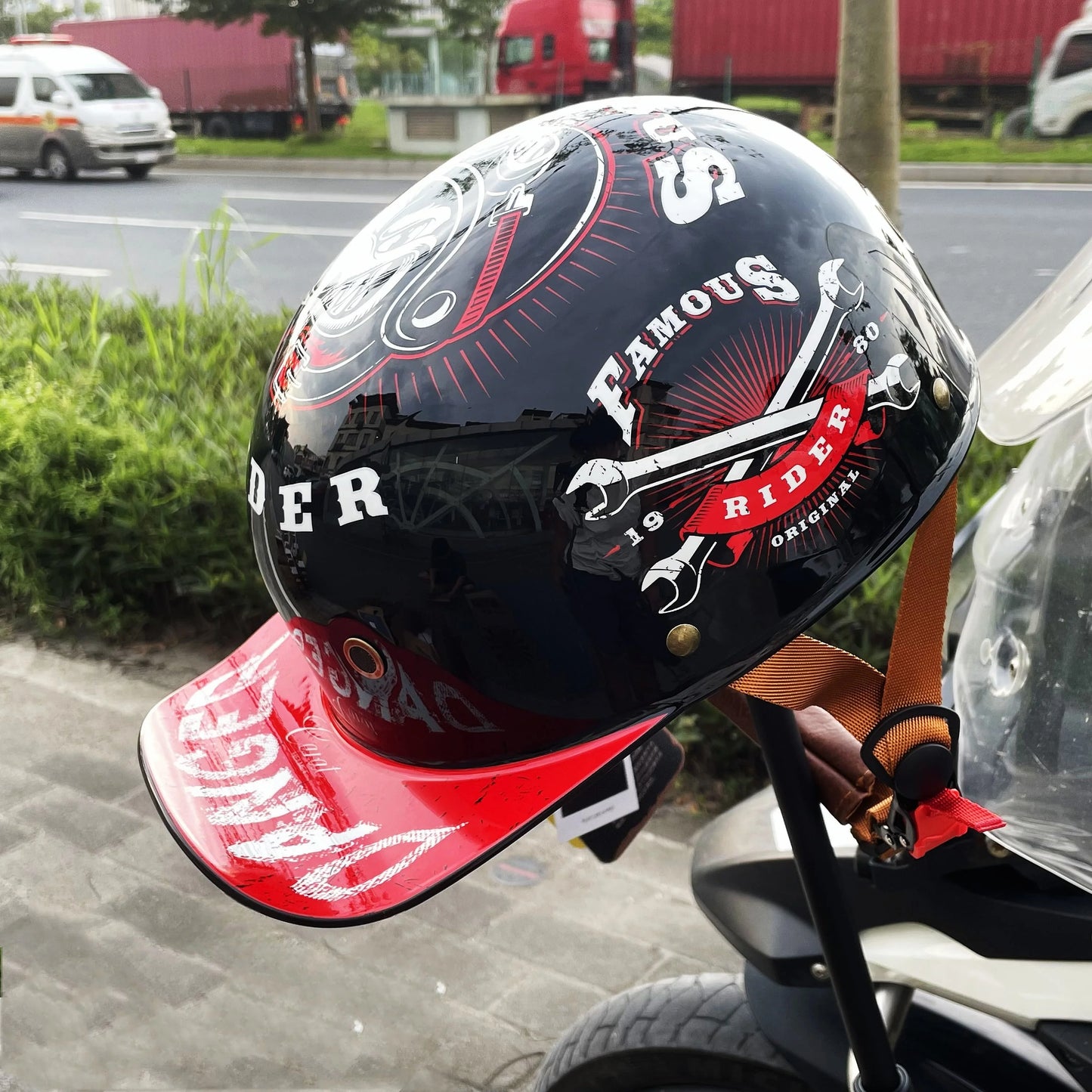 Lightweight Vintage Half Motorcycle Helmet | Stylish Protective Cap