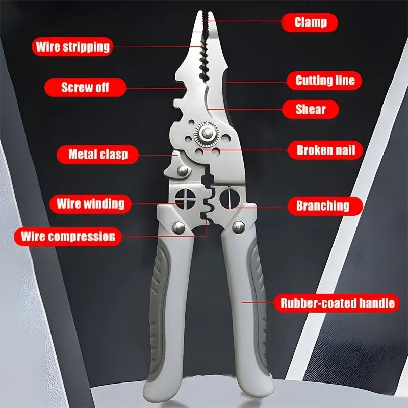 8.5 Inch Heavy Duty Multi-Functional Wire Stripper Cutter Pliers