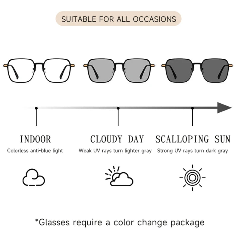 Elegant Photochromic Anti-Blue Light Glasses for Every Occasion
