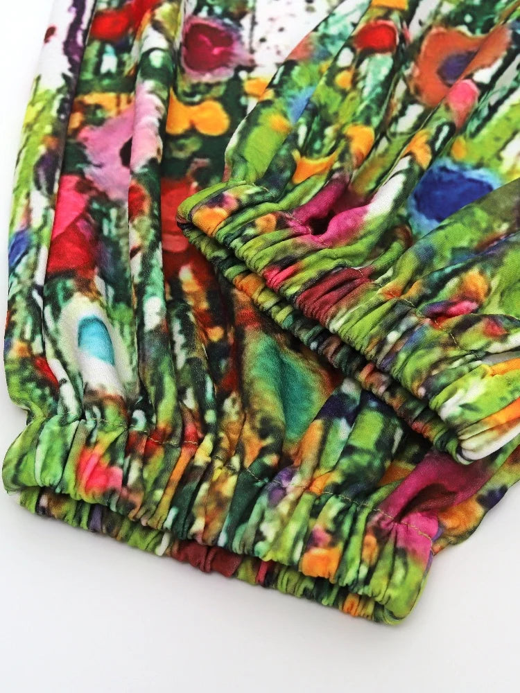 Stylish Women's Fish Print Suspender Jumpsuit for Summer Fun