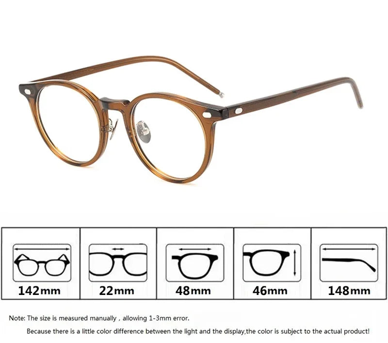 Unisex Retro Round Acetate Eyeglasses Frames | Timeless Style