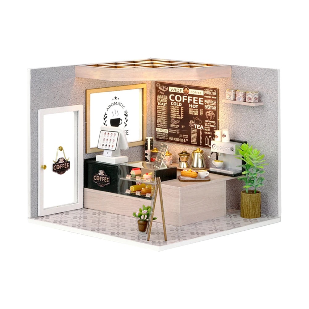 Kit de casa de muñecas de madera DIY | Regalo creativo con muebles en miniatura