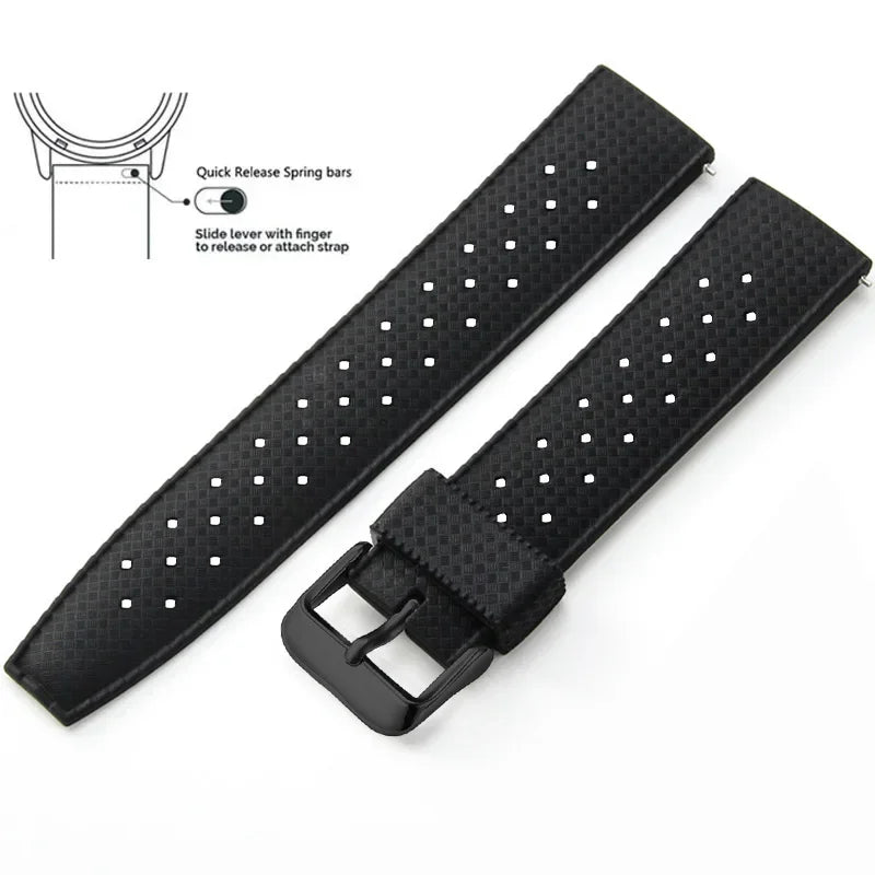 Tropical Silicone Watch Band | Quick Release Rubber Strap